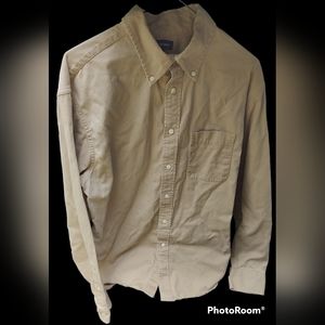 Lands End Button Up Cotton Long Sleeve Shirt